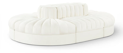 Rummi - Oval Velvet Performance Fabric Upholstered 6 Piece Modular Sectional