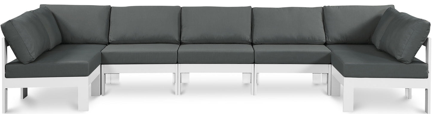 Nizuc - Outdoor Patio 7 Piece Modular Sectional With White Frame