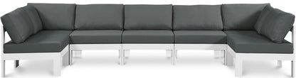 Nizuc - Outdoor Patio 7 Piece Modular Sectional With White Frame