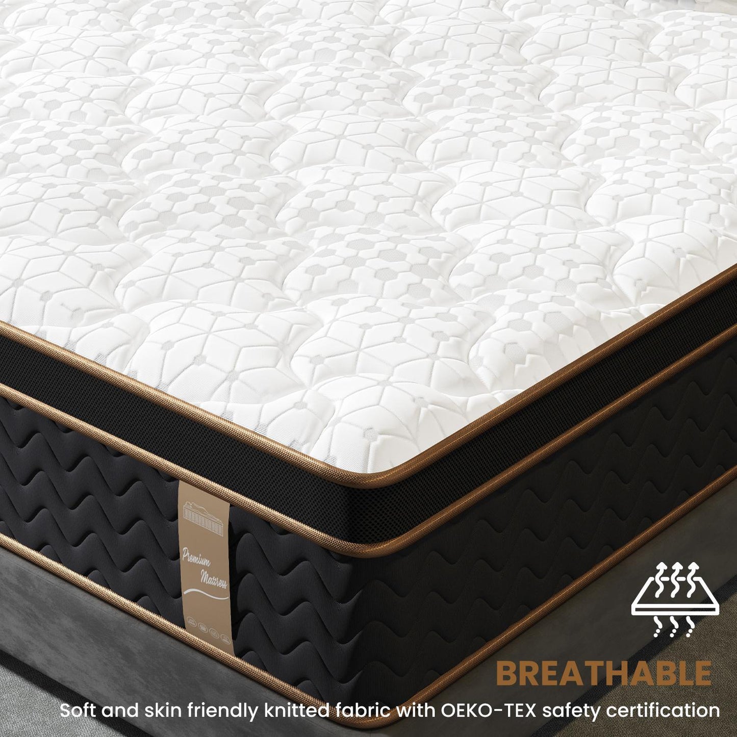 Plush Hybrid Mattresses With Gel Memory Foam, Individual Pocket Spring Motion Isolation Edge Support