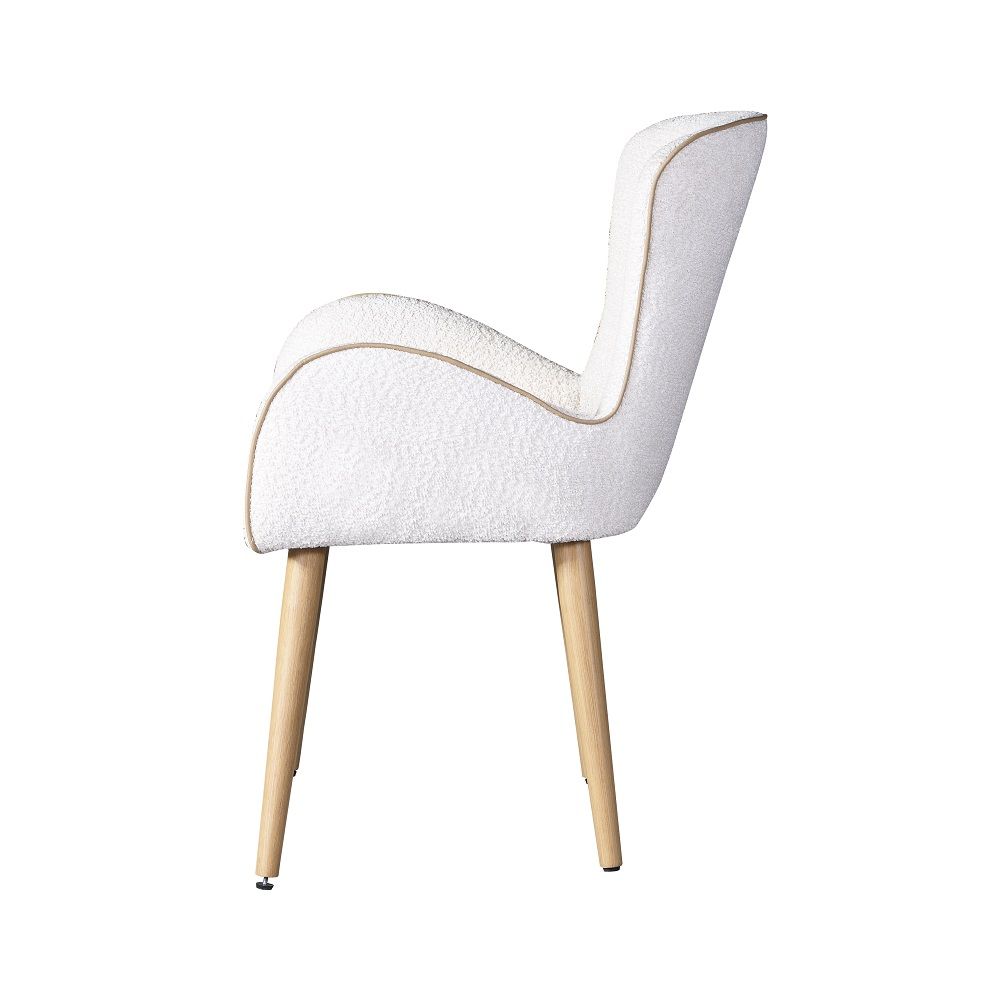 Qwin - Side Chair (Set of 2) - Beige Boucle & Oak