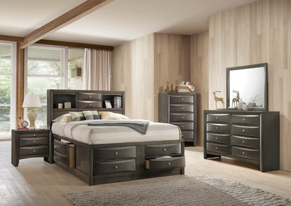 Emily - King 5 Piece Bedroom Set - Gray