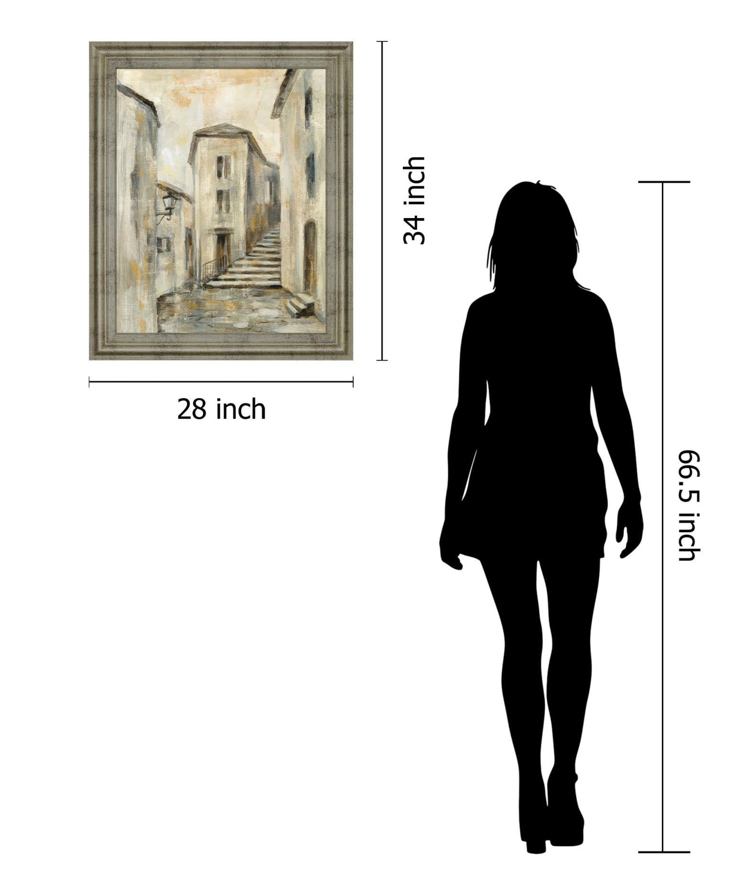 Golden Alleyway - 28" x 34" Framed Wall Art