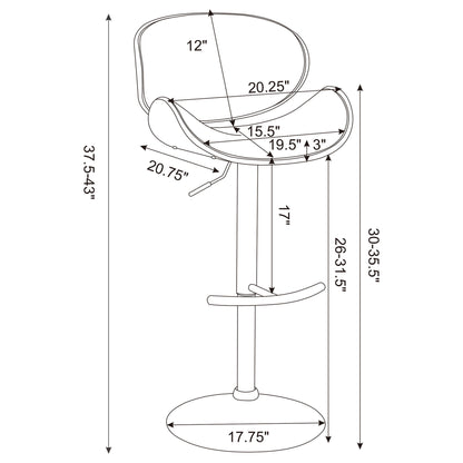 Adjustable Height Bar Stool - Black