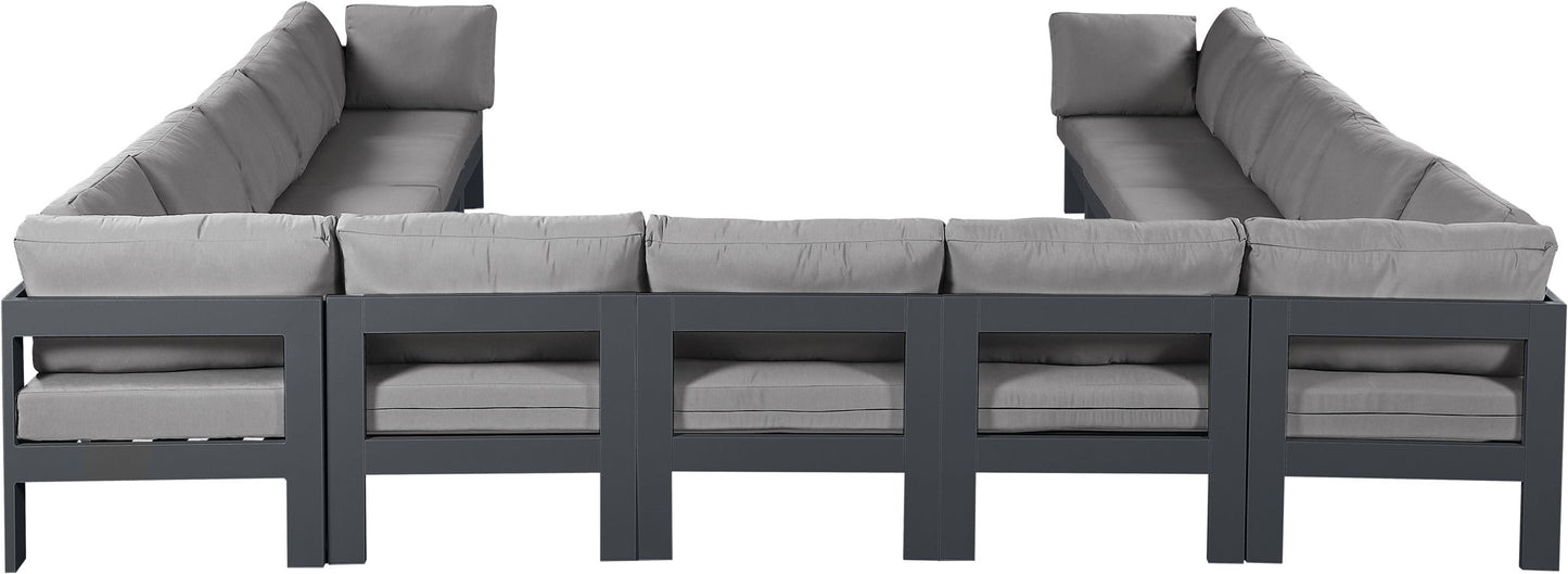 Nizuc - Outdoor Patio 13 Piece Modular Sectional With Gray Frame