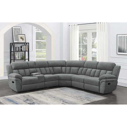 Divine - 6 Piece Reclining Sectional Sofa With Manual Recliners - Charcoal