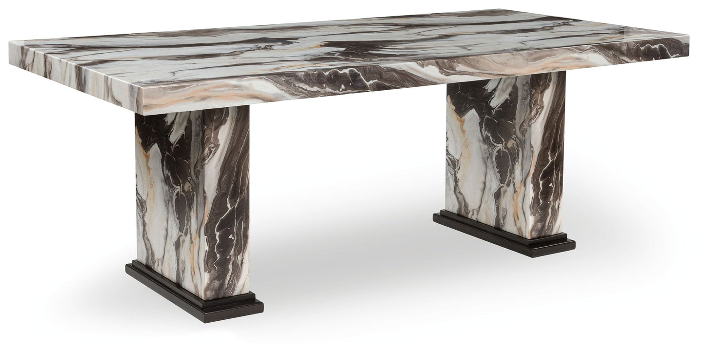 Jeshina - Dining Table - Dark Brown / Beige