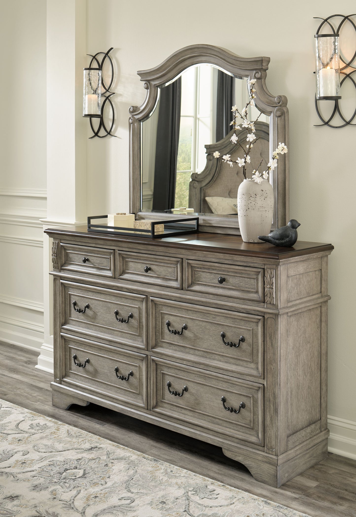 Lodenbay - Dresser, Mirror - Antique Gray