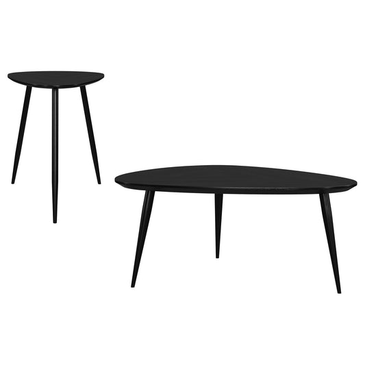 Xander - 2 Piece Triangular Coffee And End Table Set - Black