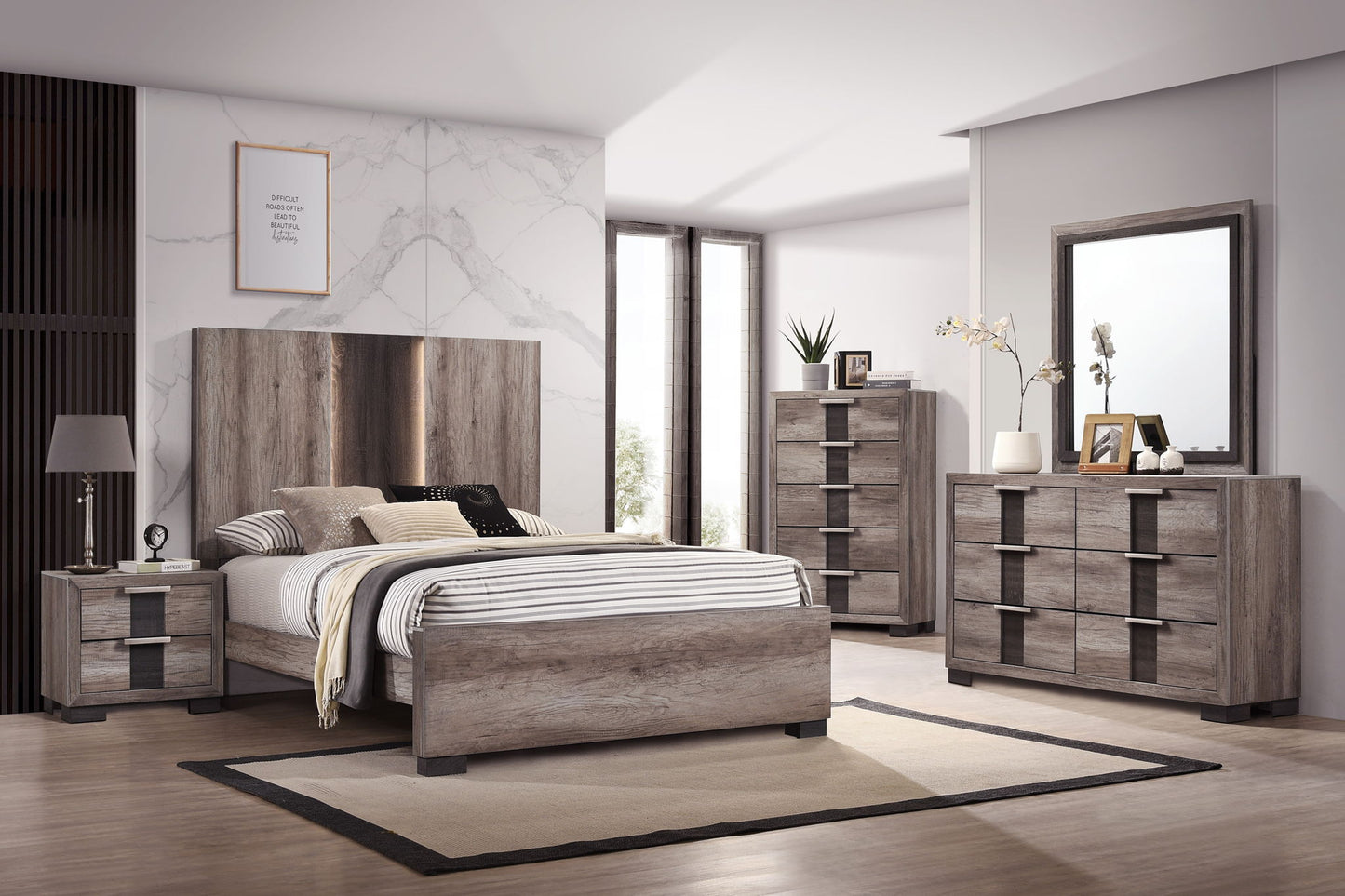 Rangley - Queen Bed - Dark Gray