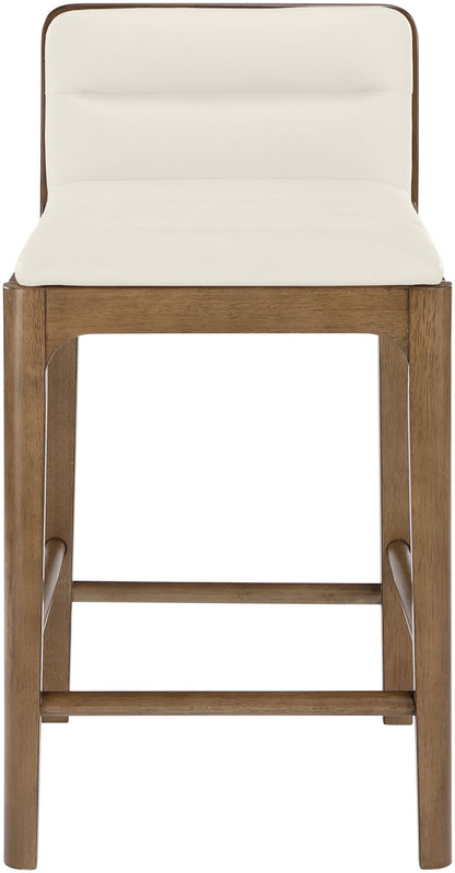 Ellis - Vegan Leather Upholstered Counter Stool (Set of 2) - Brown Base