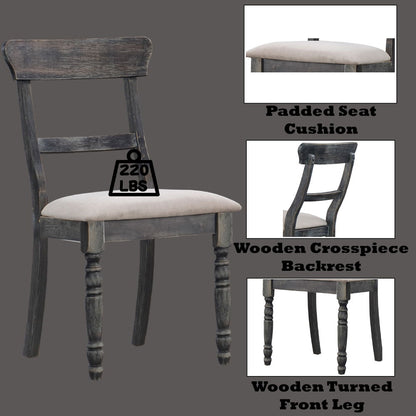 Leventis - Side Chair (Set of 2) - Light Brown Linen & Weathered Gray