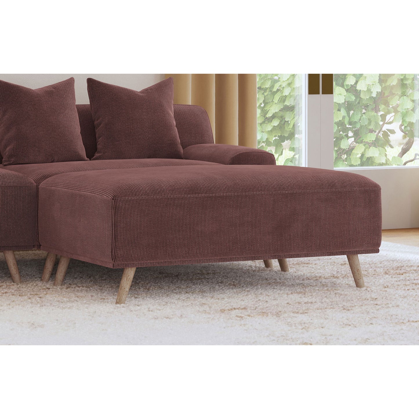 Amani - Upholstered Ottoman - Wine Red