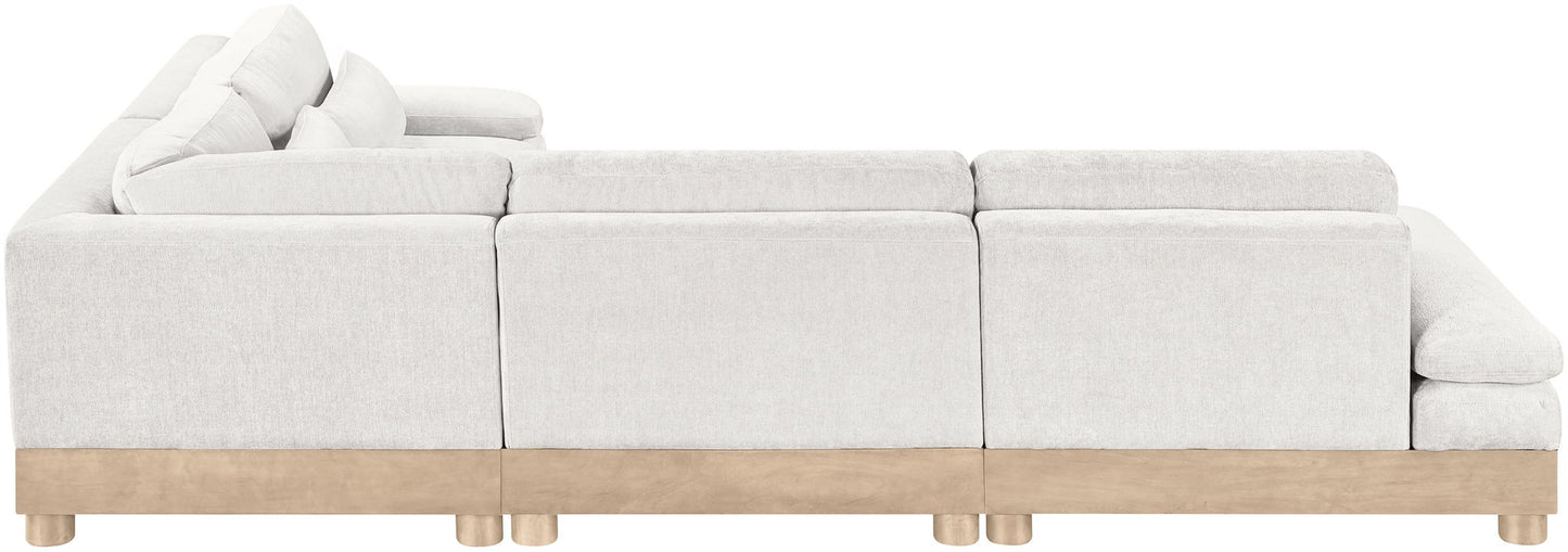 Turin - Chenille Fabric Upholstered Modular Sectional - White