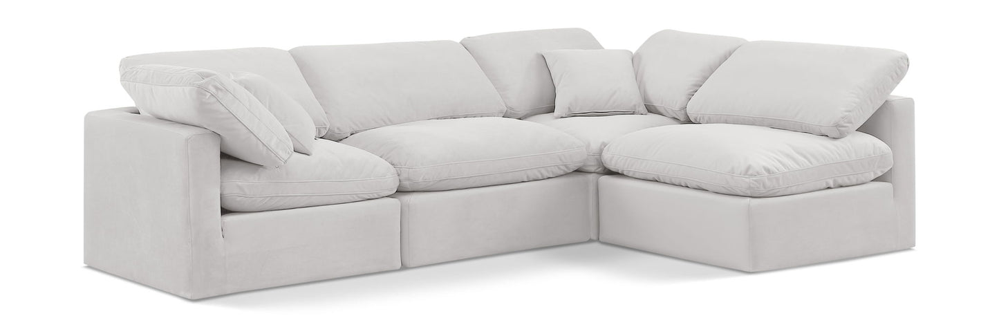 Indulge - Velvet 4 Piece Modular Sectional