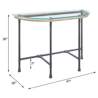 Brantley - Sofa Table - Clear Glass & Sandy Gray