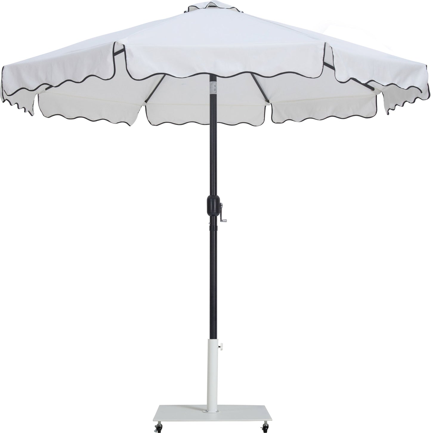 Amalfi - Aluminum Patio Umbrella - White Base / Black Pole