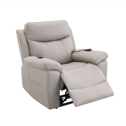 Chriki - Power Motion Recliner With Lift Heating Massage Chair - Beige