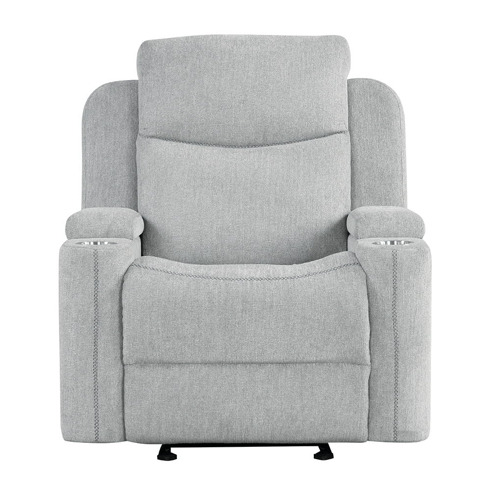 Galya - Motion Glider Recliner - Light Gray Chenille