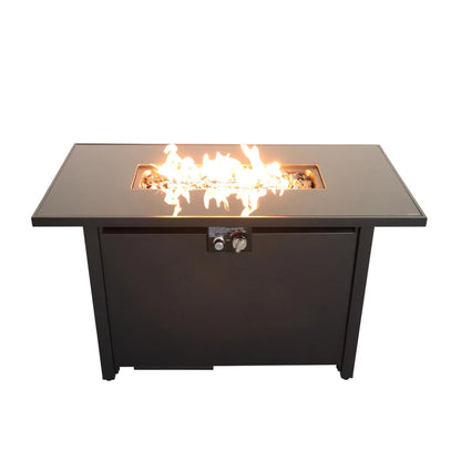 Rectangular Fire Pit With Frame Elegant Design