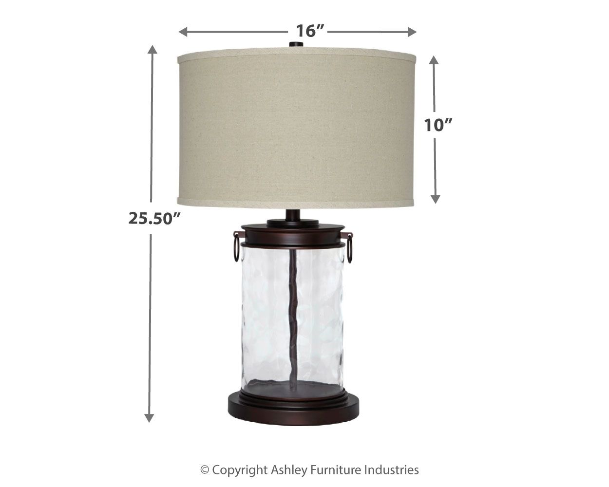 Tailynn - Glass Table Lamp  - Clear / Bronze Finish
