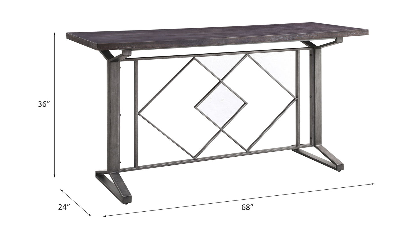 Evangeline - Counter Height Table - Salvaged Brown & Black