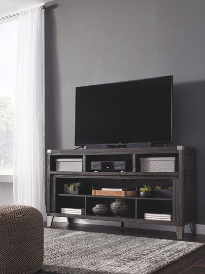 Todoe - 2 Pc. - 65" TV Stand with Wide Fireplace Insert - Gray