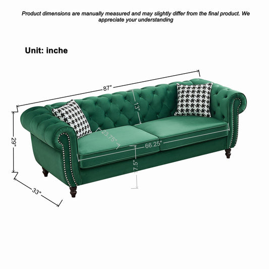 Chesterfield Sofa With Roll Armrest