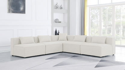 Cube - Linen 5 Piece Modular Corner Armless Sectional