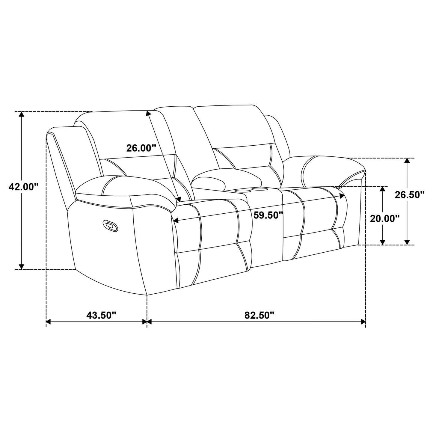 Sebring - 2 Piece Upholstered Reclining Sofa Set With Manual Recline - Gray