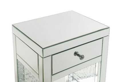 Nysa - 18" X 14" Accent Table - Mirrored & Faux Crystals