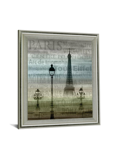 Foggy Paris Vista - 28" x 34" Framed Wall Art