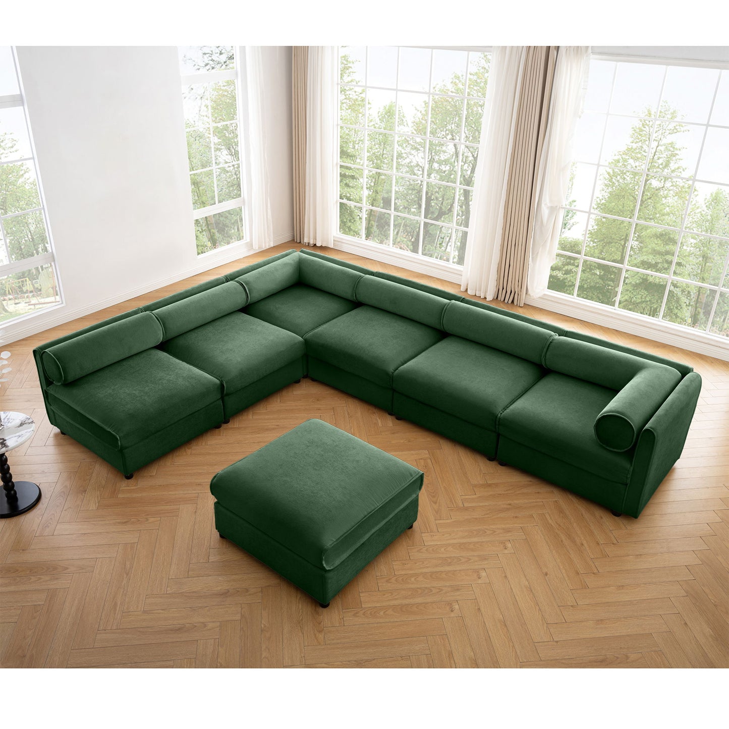 Modern Modular Sectional Sofa With Storag, Contemporary Cylindrical Design