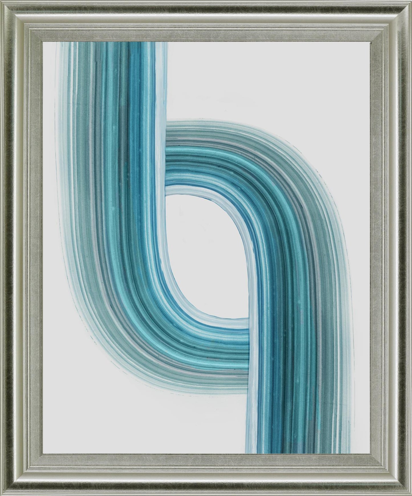 Aqua Ribbon - 28" x 34" Framed Wall Art