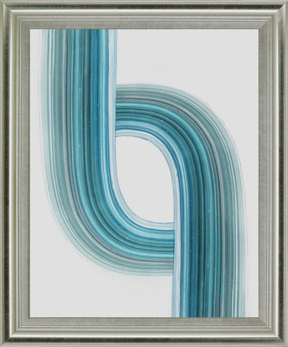 Aqua Ribbon - 28" x 34" Framed Wall Art