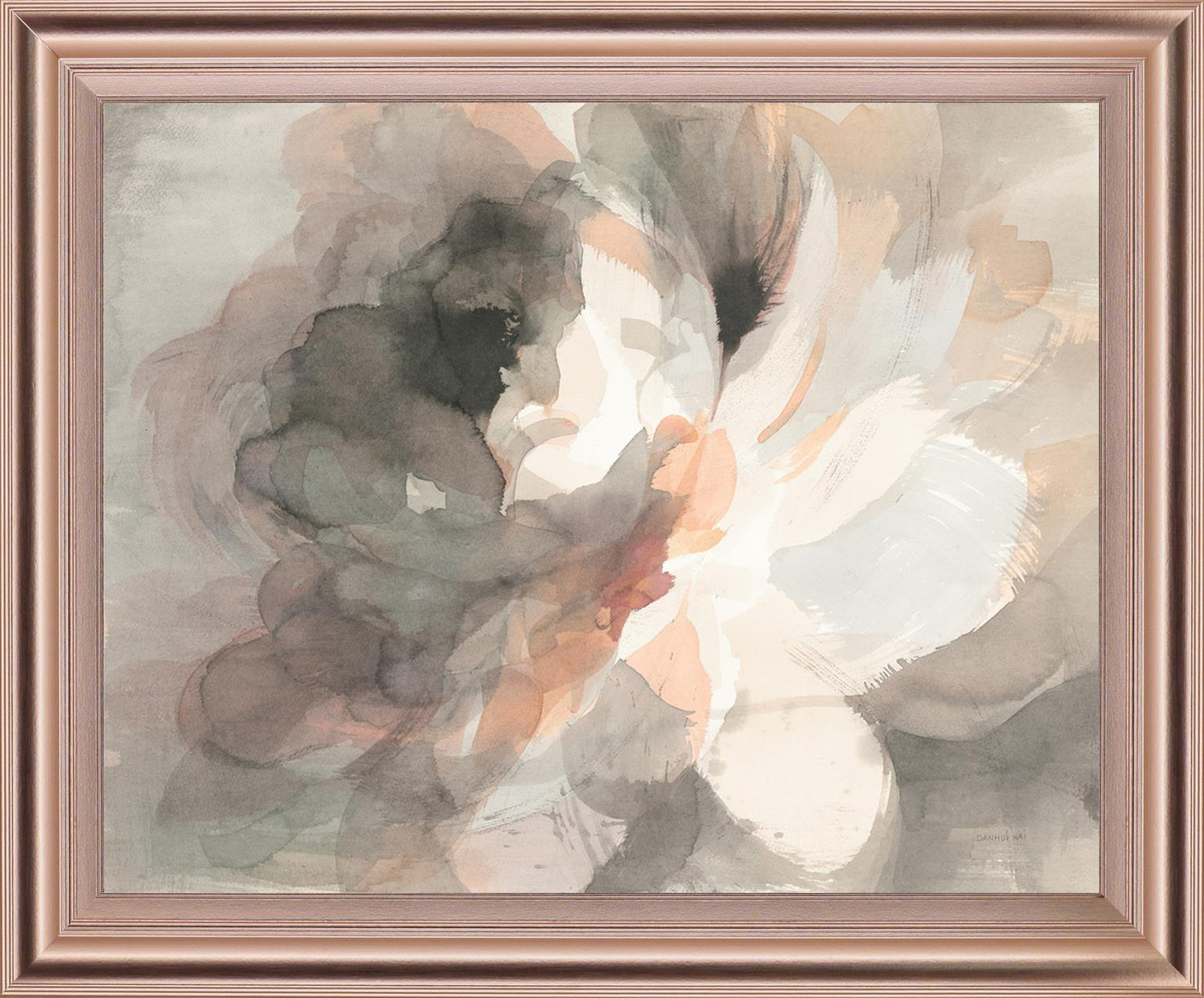 Whispered Petal Dawn - 28" x 34" Framed Wall Art
