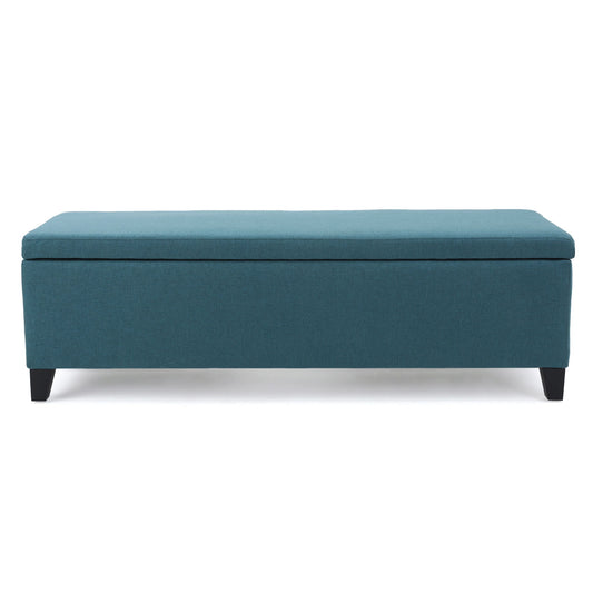 Contemporary Storage Ottoman Bench With Upholstery