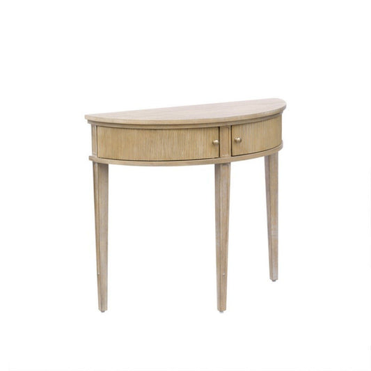 Vintage Inspired Storage Console Table With Fluted Doors