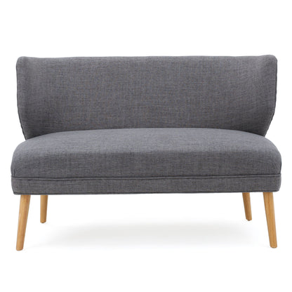 Elegant Classic Upholstered Loveseat With Curved Backrest
