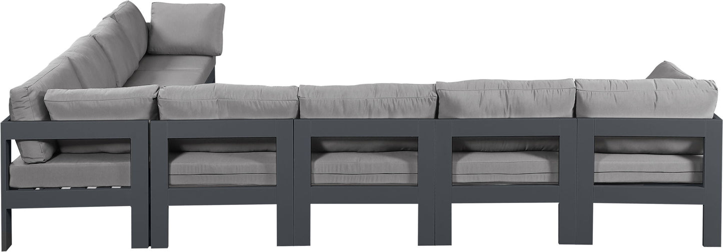 Nizuc - Outdoor Patio 8 Piece Modular Sectional With Gray Frame