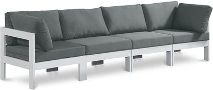 Nizuc - Outdoor Patio 4 Seat Modular Sofa With White Frame