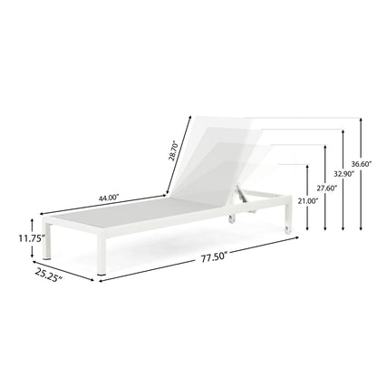 Outdoor Patio Chaise Lounge With 5 Reclining Positions