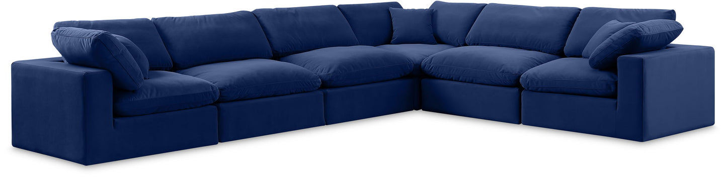 Comfy - 6 Piece Velvet Modular Corner Sectional