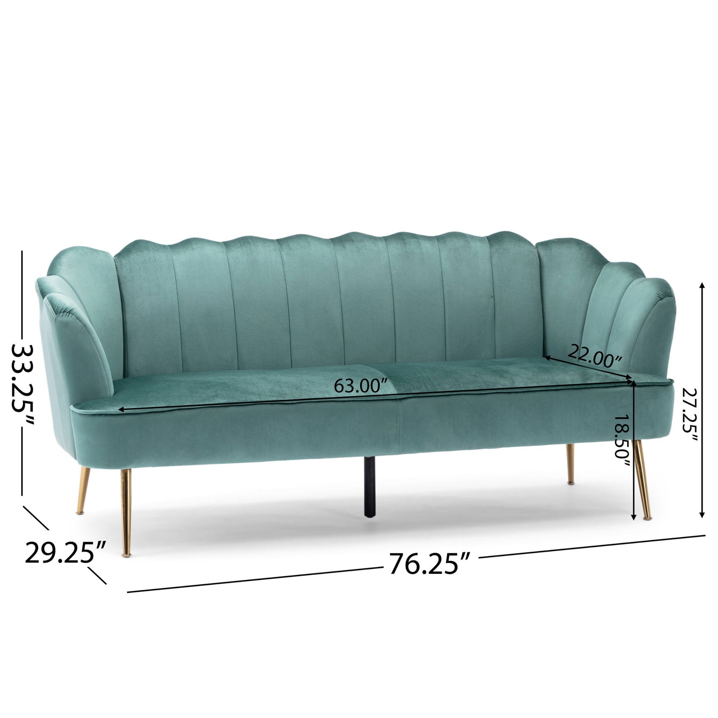 Modern Glam 3 Seater Sofa With Texture