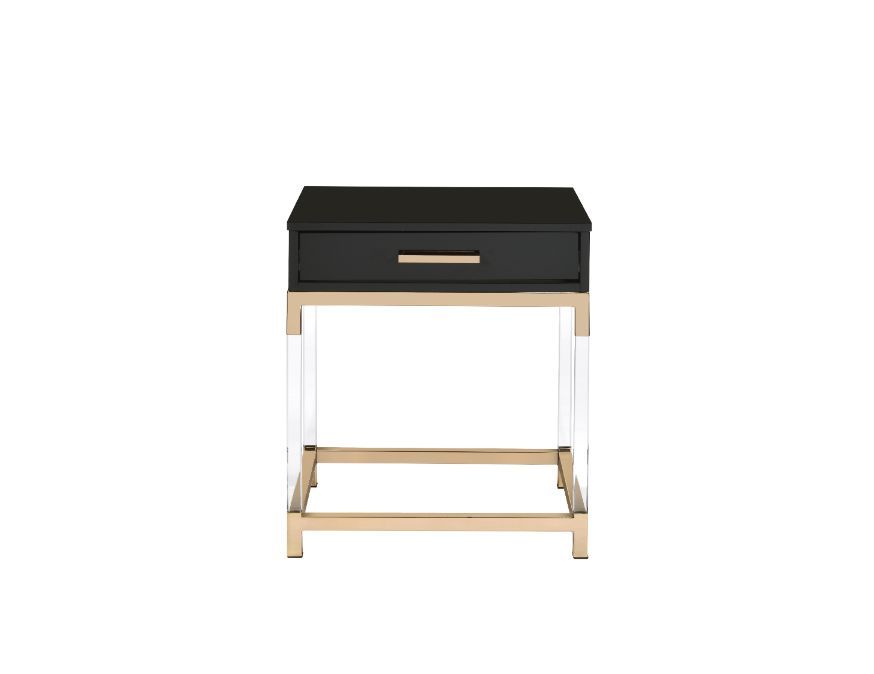 Adiel - End Table - Black & Gold