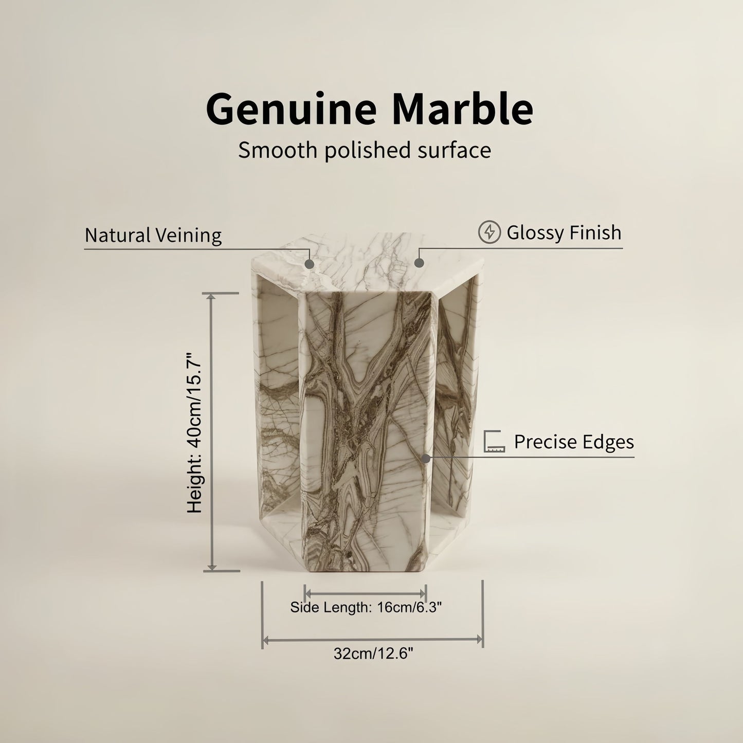 Modern Minimalist Hexagon Side Table