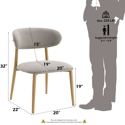 Kacey - Boucle Side Chair (Set of 2) - Gray
