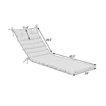2 Piece Outdoor Chaise Lounge Chair Cushion Set