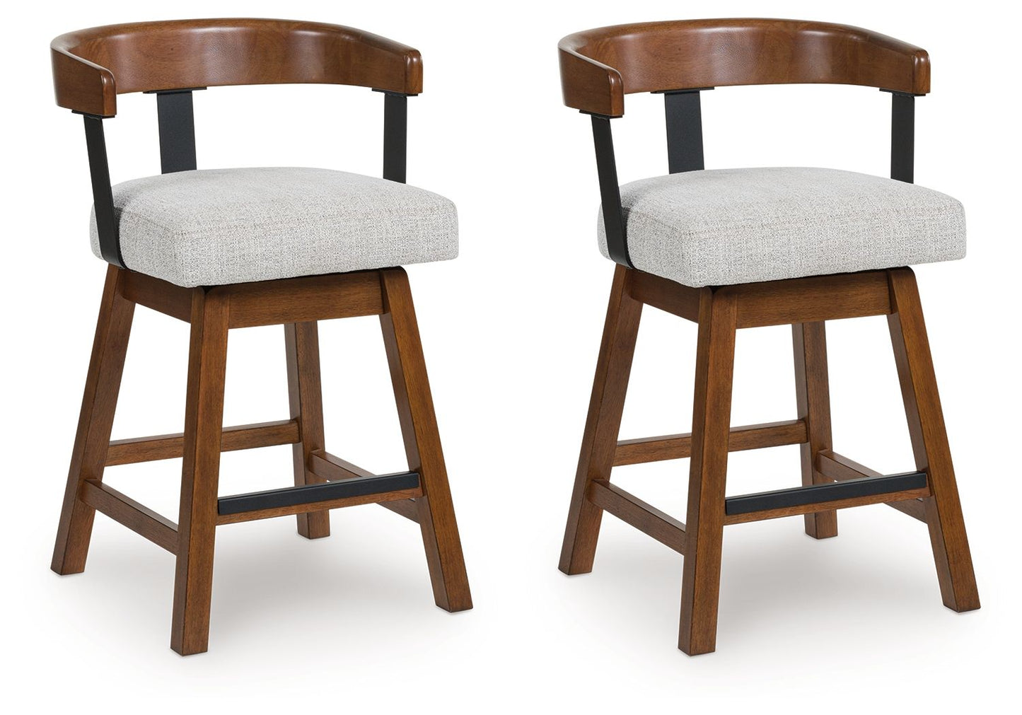 Ralene - Upholstered Swivel Barstool (Set of 2) - Medium Brown
