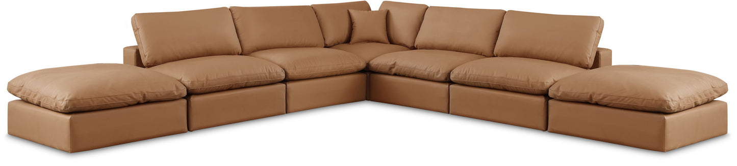 Comfy - 7 Piece Faux Leather Modular Corner Sectional